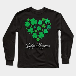 Lucky Meemaw Lucky Grass Heart - St Long Sleeve T-Shirt